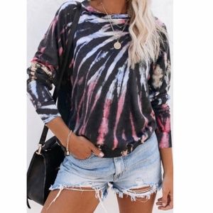 ONLY 1 LEFT!! multicolor swirl tie dye sweatshirt